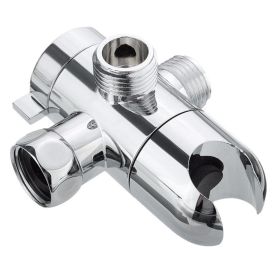 3-Way Shower Diverter Valve Mount G1/2 Handheld Shower Arm Diverter Splitter Polished Chrome Bathroom Shower System Replacement Part Attachment