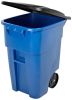 50 Gallon Blue Commercial Heavy-Duty Rollout Trash Can Waste/Utility Container