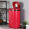 Red 13 Gallon Stainless Steel Motion Sensor Trash Can