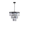 Black Luxury Crystal Chandelier Modern Chandeliers Lights Fixture Hanging Pendant Light Fixture for Dining Room Bedroom Living Room Dia 19.7 Inch-Blac