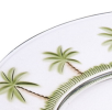 Designer Classic Palm Tree 9" Acrylic Dinner Plates Set of 4, Crystal Clear Unbreakable Acrylic Dinner Plates for All Occasions BPA Free Dishwasher Sa