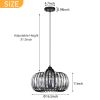 Modern Oblate Black Crystal Chandelier Fixture, Ceiling Pendant light for Living Room, Bedroom, Kitchen, Dining Room, Hallway, Adjustable Color Temper