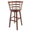 Scalera Ladder Back Swivel Seat Bar Stool; Walnut