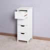 Bathroom Floor Cabinet;  Floor Bathroom Towel Storage;  White Freestanding Storage Organizer Cabinet with 4 Drawers for Bathroom;  Living Room;  Kitch