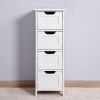 Bathroom Floor Cabinet;  Floor Bathroom Towel Storage;  White Freestanding Storage Organizer Cabinet with 4 Drawers for Bathroom;  Living Room;  Kitch