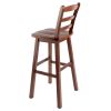 Scalera Ladder Back Swivel Seat Bar Stool; Walnut