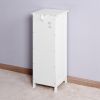 Bathroom Floor Cabinet;  Floor Bathroom Towel Storage;  White Freestanding Storage Organizer Cabinet with 4 Drawers for Bathroom;  Living Room;  Kitch