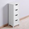 Bathroom Floor Cabinet;  Floor Bathroom Towel Storage;  White Freestanding Storage Organizer Cabinet with 4 Drawers for Bathroom;  Living Room;  Kitch