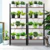 Industrial Trapezoidal Shelves; 4 Tiers Freestanding Bookshelf Storage Rack; Wooden Look; Suitable for Living Room; Bedroom; Kitchen; Bathroom; Office