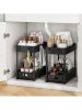 2 layers Under Sink Organizers and Storage Bathroom Organizer Under Sink, Pull Out Cabinet Organizer for Kitchen Bathroom Sink Storage, Pack of 2-laye