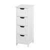 Bathroom Floor Cabinet;  Floor Bathroom Towel Storage;  White Freestanding Storage Organizer Cabinet with 4 Drawers for Bathroom;  Living Room;  Kitch