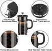 French Press Coffee Maker - 4 Level Filtration System - 304 Grade Stainless Steel - Heat Resistant Borosilicate Glass, 34 Oz, 8 Cup, Black