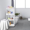 4 Tiers Slim Storage Cart Mobile Rolling Shelf Unit Narrow Space Shelf for Kitchen Bathroom Pantry Laundry Garage Office