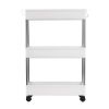 3 Tier Slim Storage Cart Mobile Shelving Unit Organizer Slide Out Storage Rolling Utility Cart Tower Rack for Kitchen Bathroom Laundry Narrow Places,