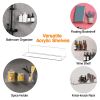 4 Pack 15In Clear Acrylic Floating Shelves Bookshelves with 2 Mounting Ways Wall Mounted Organizer for Kitchen Bathroom Study Living Room Bedroom Offi