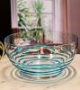 Designer Swirl Blue Acrylic Large Bowl, Break Resistant Premium Acrylic Round Serving Bowl for Party's, Snacks, or Salad Bowl, BPA Free