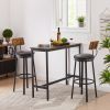 Oval Stool Swivel Bar Stool;  Tall Bar Stool With Backrest;  Industrial;  Thick Iron Frame Footrest;  29.5" High.