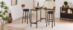 Oval Stool Swivel Bar Stool;  Tall Bar Stool With Backrest;  Industrial;  Thick Iron Frame Footrest;  29.5" High.