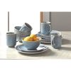 Blue Round Stoneware 16-Piece Dinnerware Set