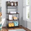 5-Tier Kitchen Bakers Rack with 10 S-Shaped Hooks and 3 Cubes ; Industrial Microwave Oven Stand; Free Standing Kitchen Utility Cart Storage Shelf Orga