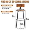 Simple Industrial Style Rustic Bar Counter Stools 2Pcs