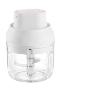 Electric Garlic Chopper Mini, Garlic Masher Crusher, Food Processor Small with Garlic Peeler And Spoon (Color: White)