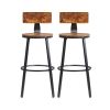 Simple Industrial Style Rustic Bar Counter Stools 2Pcs