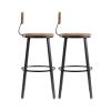 Simple Industrial Style Rustic Bar Counter Stools 2Pcs