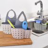 Adjustable Sink Drainer Kitchen Storage Rack Faucet Sponge Double Drainer Hanging Basket